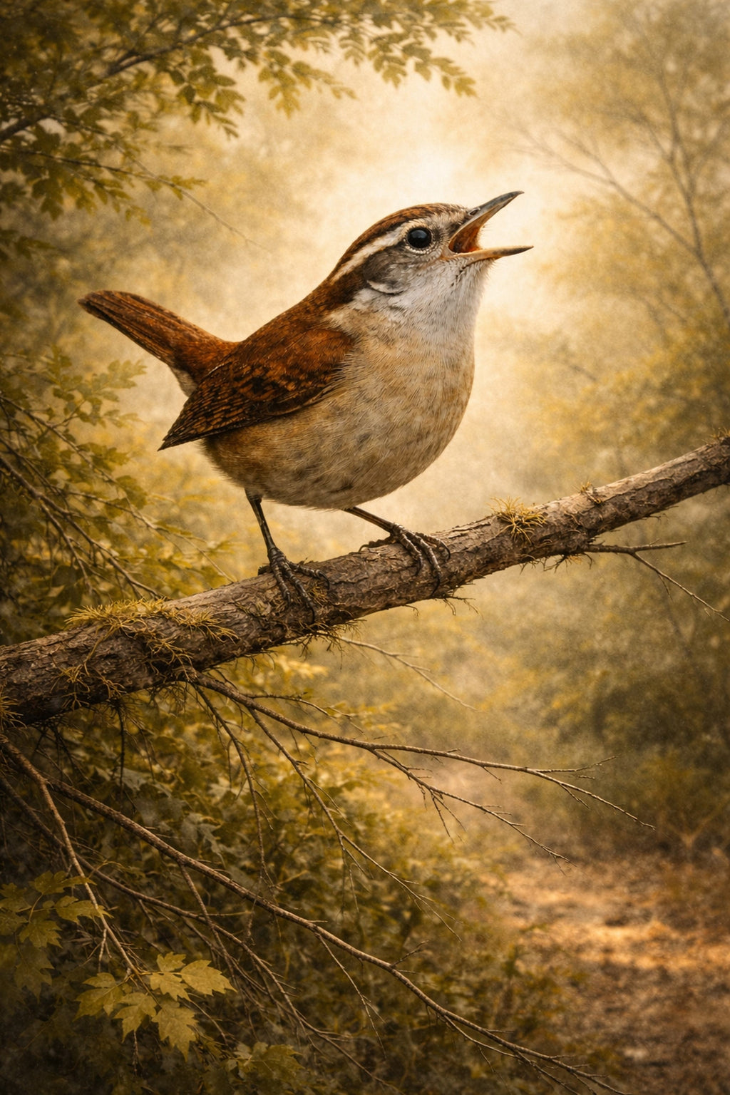 Carolina Wren Wall Art Print | Lowcountry Naturalist Bird Artwork