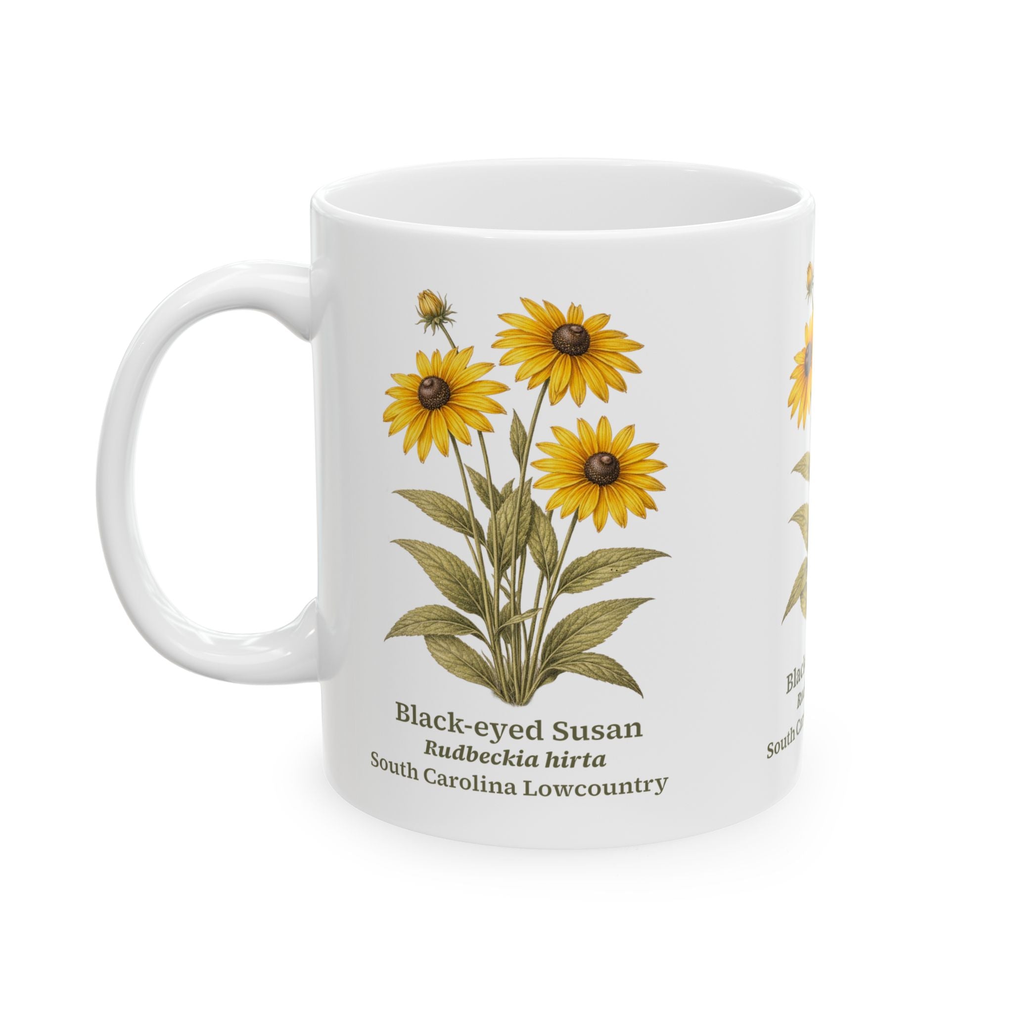 Black-eyed Susan Ceramic Mug | Floral Botanical Coffee Cup | 11oz & 15oz