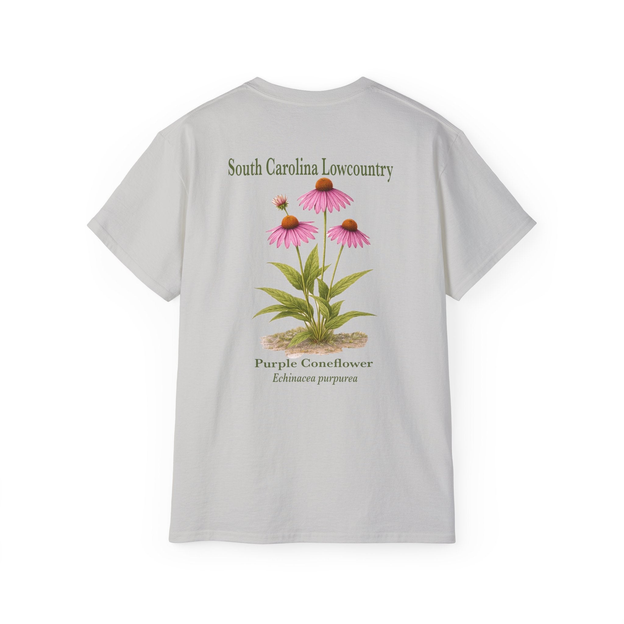 Purple Coneflower Botanical T-Shirt | Floral Garden Tee for Nature Lovers