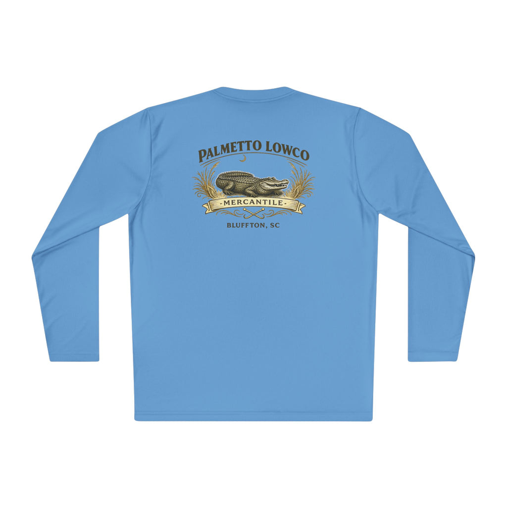 Palmetto Lowco Mercantile | Lowcountry Alligator Shirt | Bluffton SC Graphic Long Sleeve Performance Tee