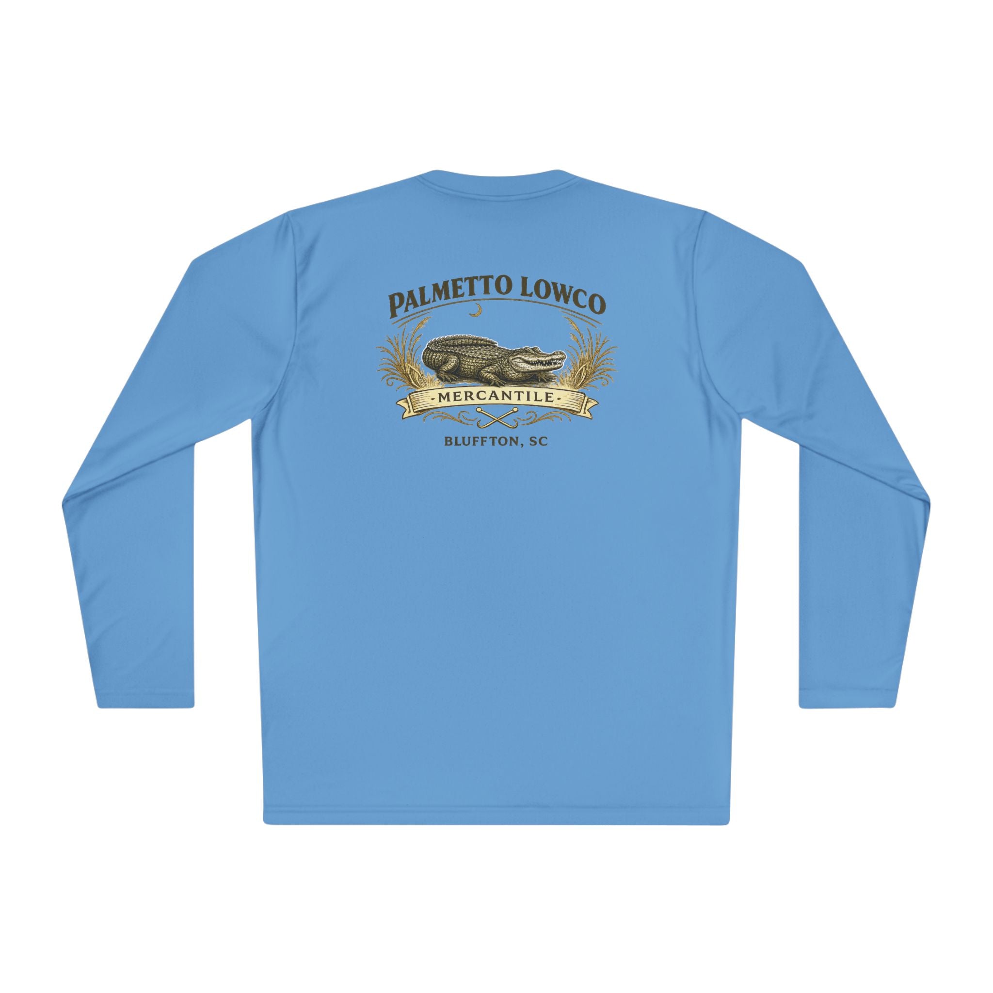 Palmetto Lowco Mercantile | Lowcountry Alligator Shirt | Bluffton SC Graphic Long Sleeve Performance Tee