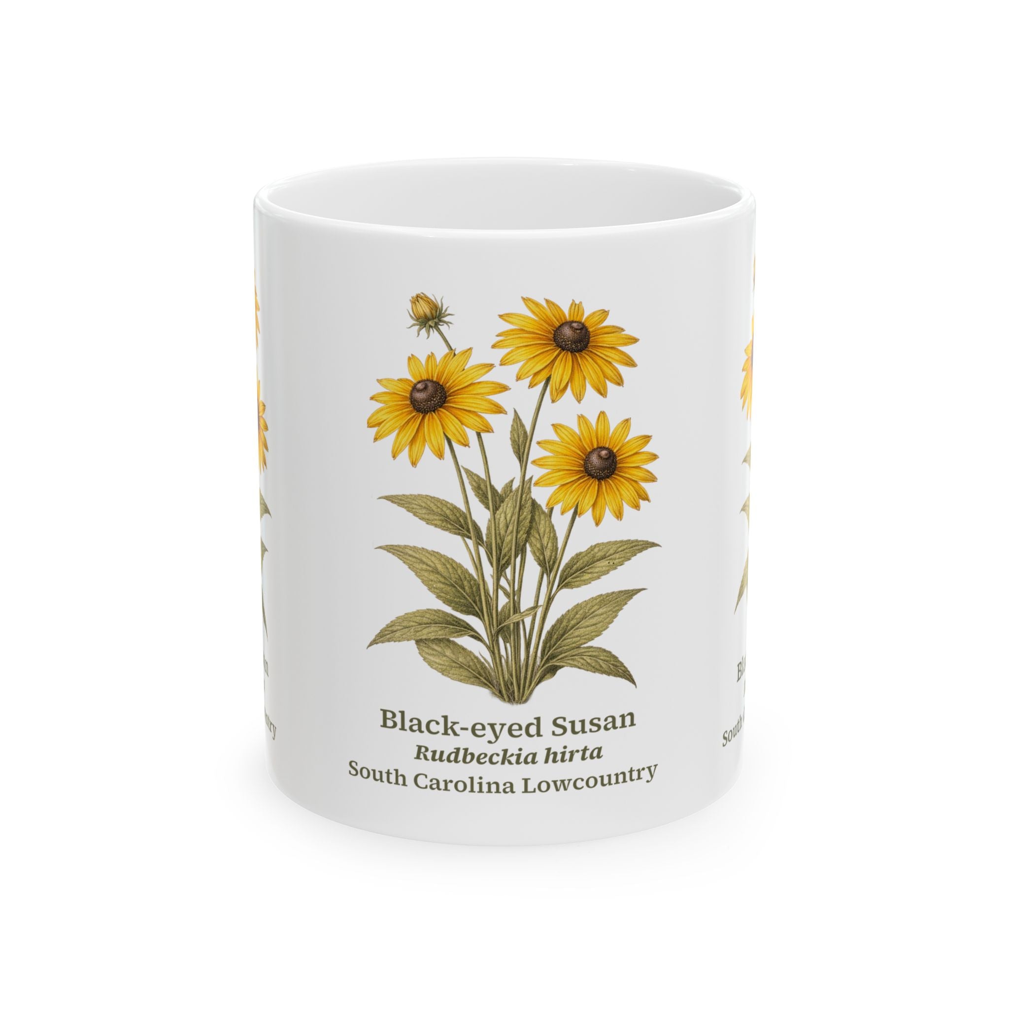 Black-eyed Susan Ceramic Mug | Floral Botanical Coffee Cup | 11oz & 15oz