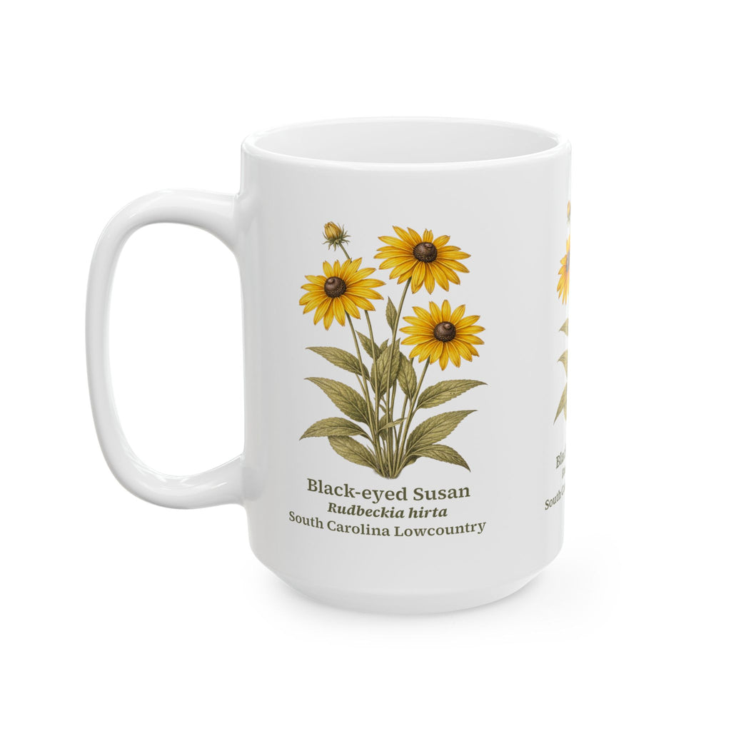 Black-eyed Susan Ceramic Mug | Floral Botanical Coffee Cup | 11oz & 15oz