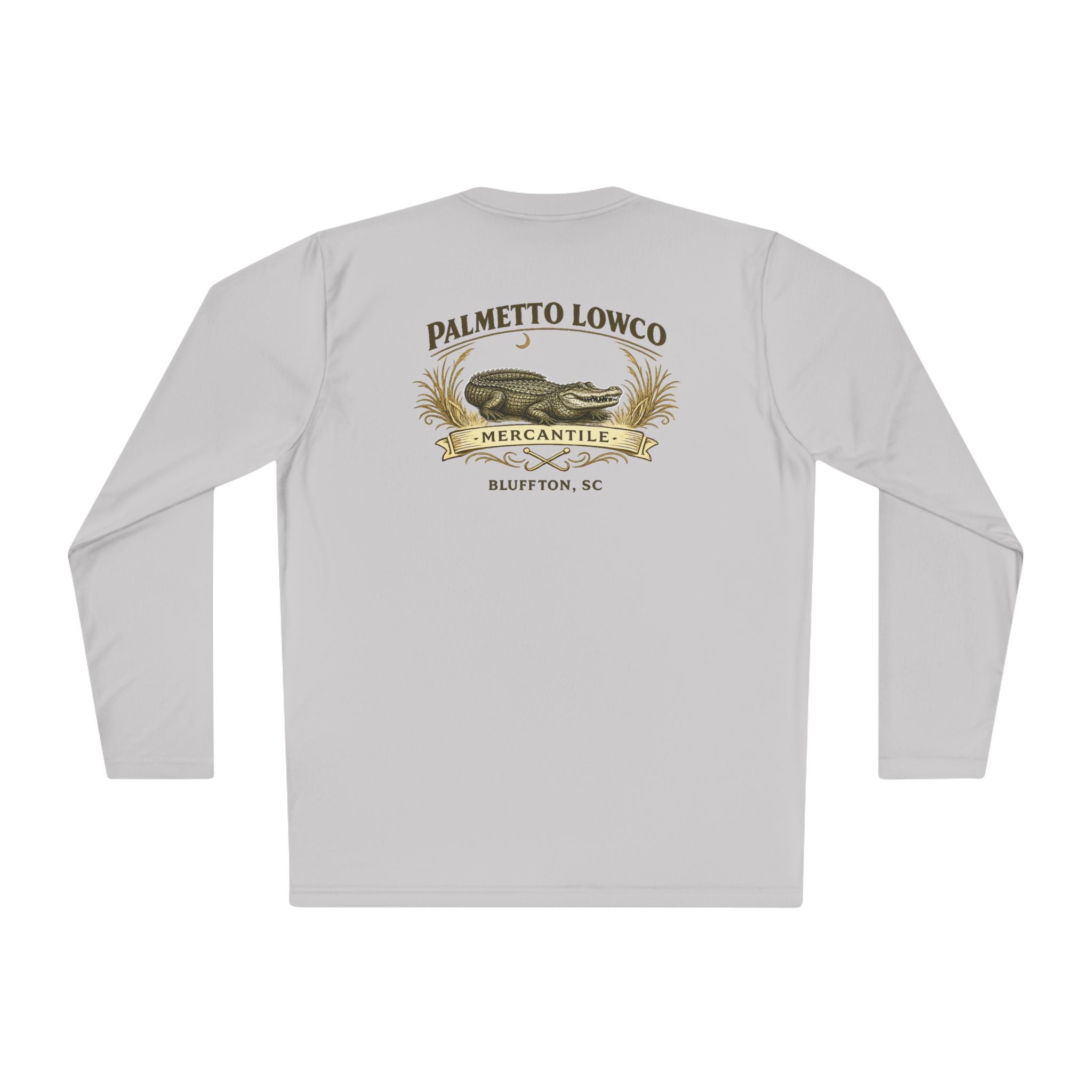 Palmetto Lowco Mercantile | Lowcountry Alligator Shirt | Bluffton SC Graphic Long Sleeve Performance Tee
