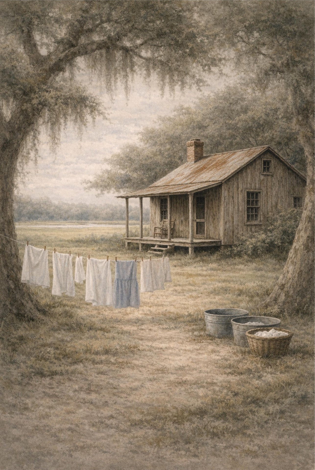 River Cottage Print | Lowcountry Naturalist Landscape Wall Art
