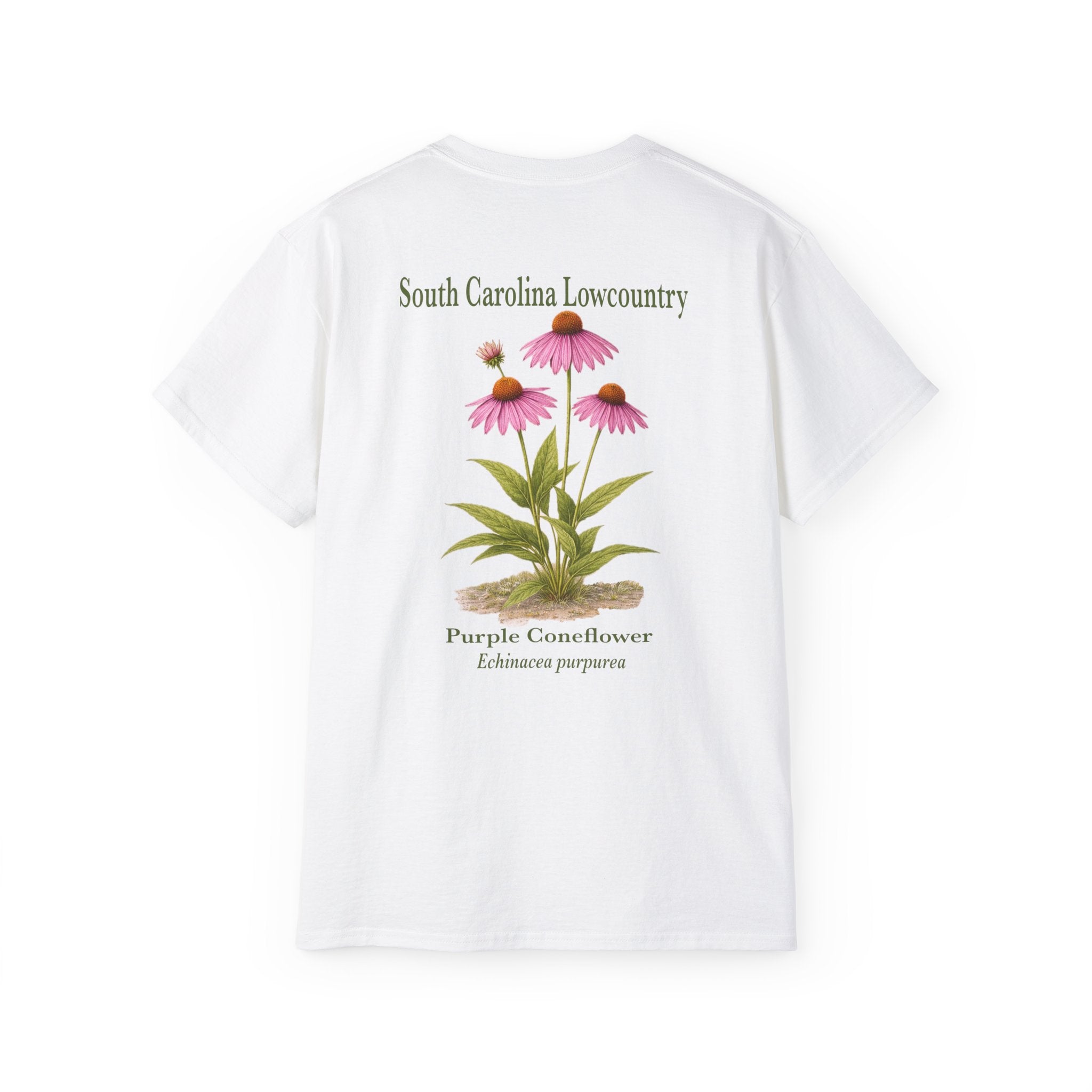 Purple Coneflower Botanical T-Shirt | Floral Garden Tee for Nature Lovers