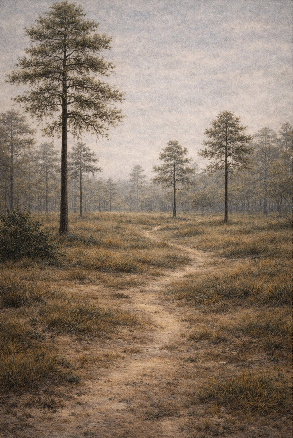 Longleaf Pine Savanna Print | Lowcountry Naturalist Landscape Wall Art