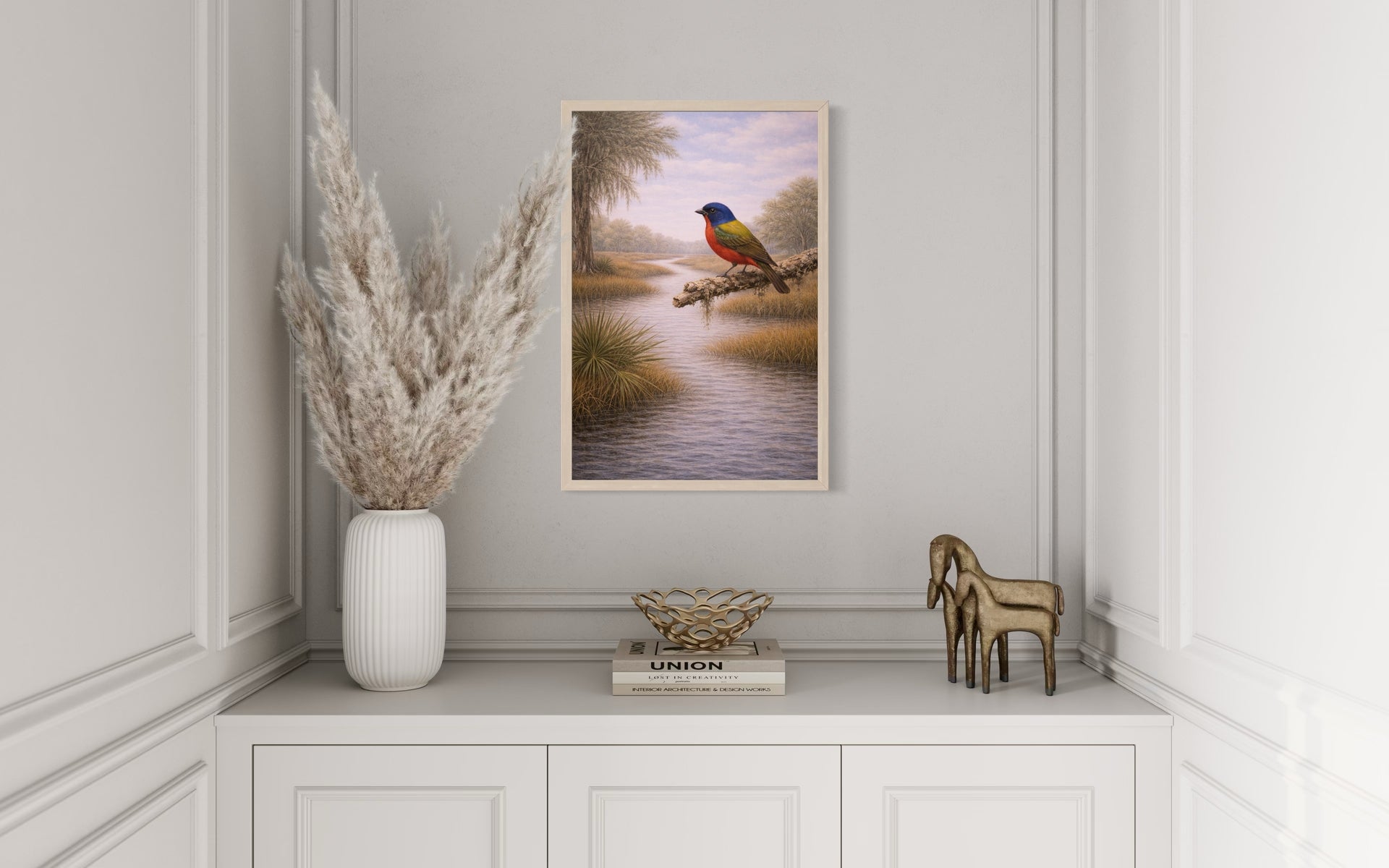 Painted Bunting Wall Art | Colorful Songbird Print | Lowcountry Wildlife Artwork