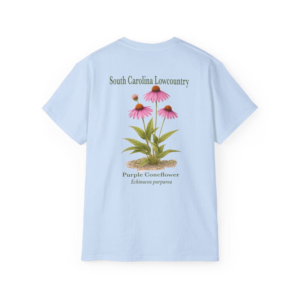 Purple Coneflower Botanical T-Shirt | Floral Garden Tee for Nature Lovers