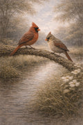 Cardinal Pair Wall Art | Lowcountry Bird Print | South Carolina Naturalist Artwork