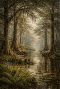 Cypress Tupelo Swamp Wall Art | Lowcountry Swamp Landscape Print | Southern Naturalist Artwork