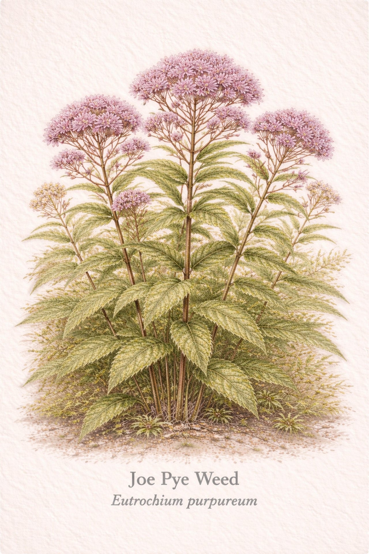 Joe Pye Weed Botanical Print | Eutrochium purpureum Naturalist Wall Art
