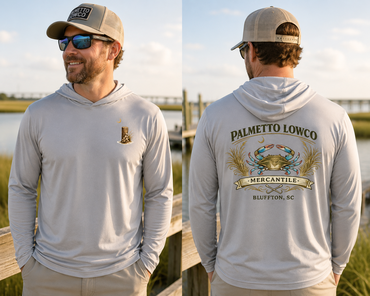 Blue Crab Hooded Performance Shirt | Palmetto Lowco Mercantile