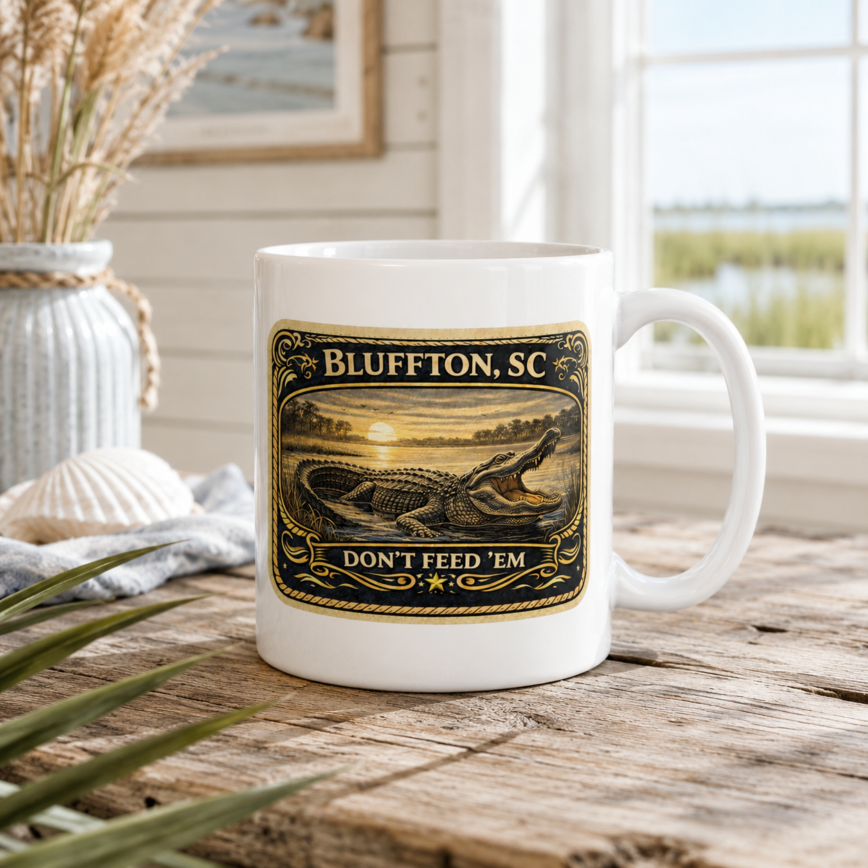 Alligator Ceramic Mug  11oz & 15oz  Palmetto Lowco Mercantile