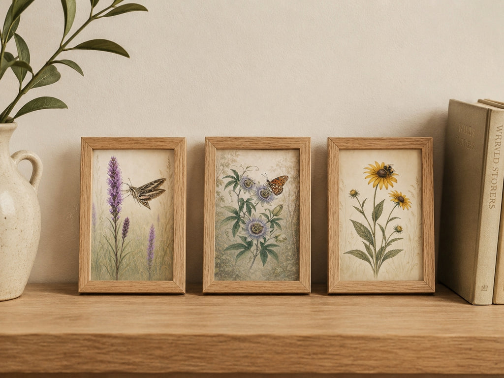 Wings Among Wildflowers | 4x6 Lowcountry Pollinator Trio