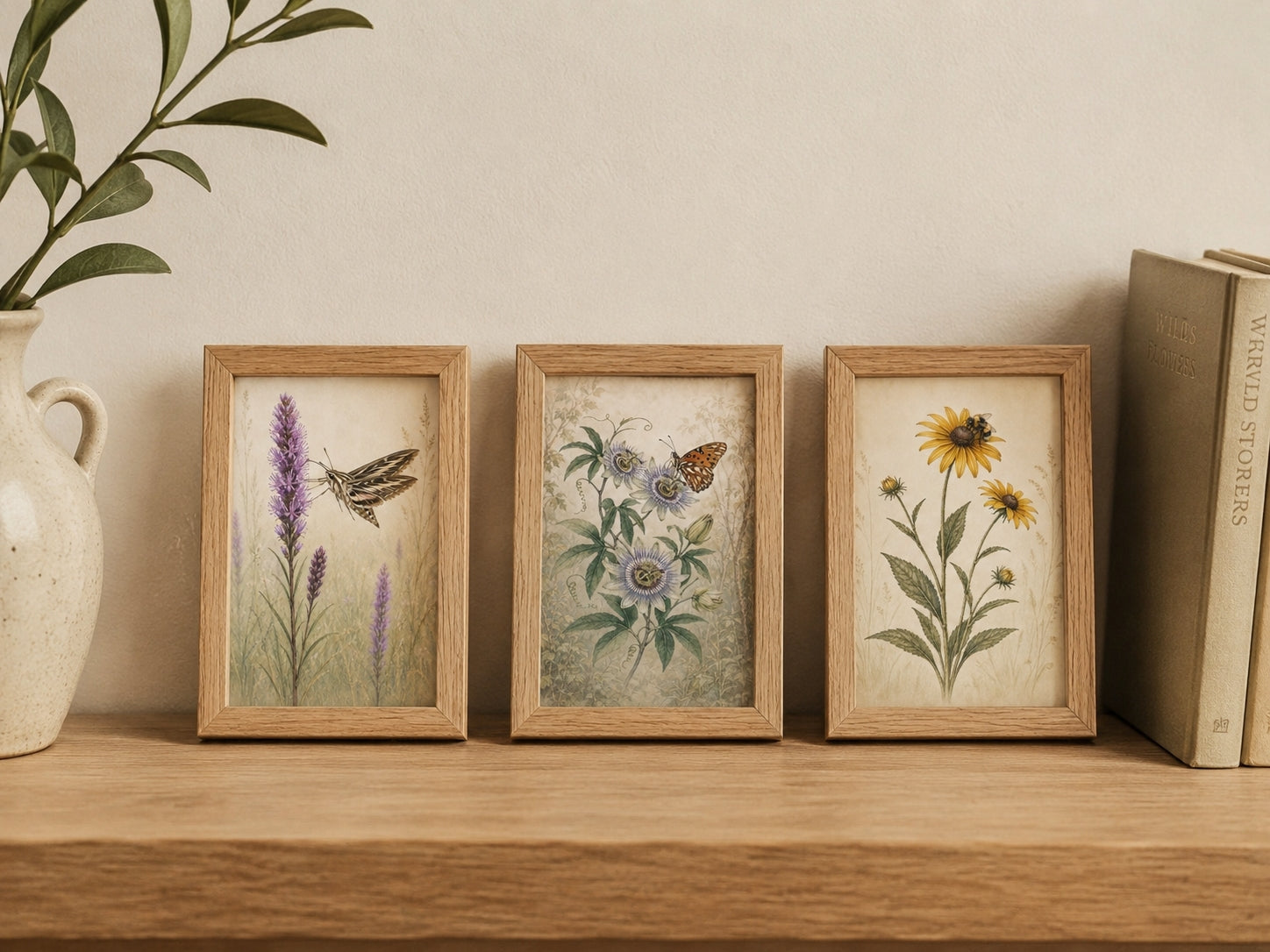 Wings Among Wildflowers | 4x6 Lowcountry Pollinator Trio