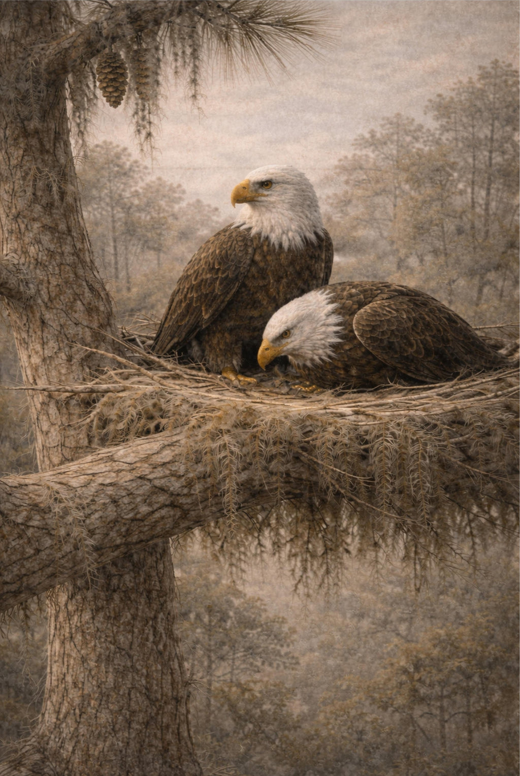 Bald Eagle Pair Print | Lowcountry Naturalist Wildlife Wall Art