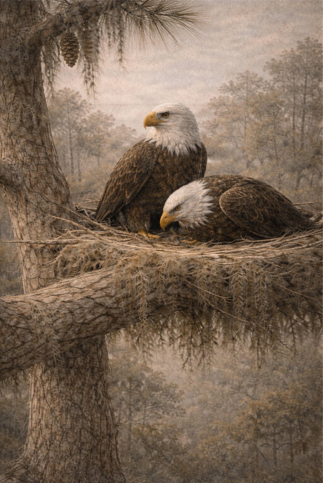 Bald Eagle Pair Print | Lowcountry Naturalist Wildlife Wall Art