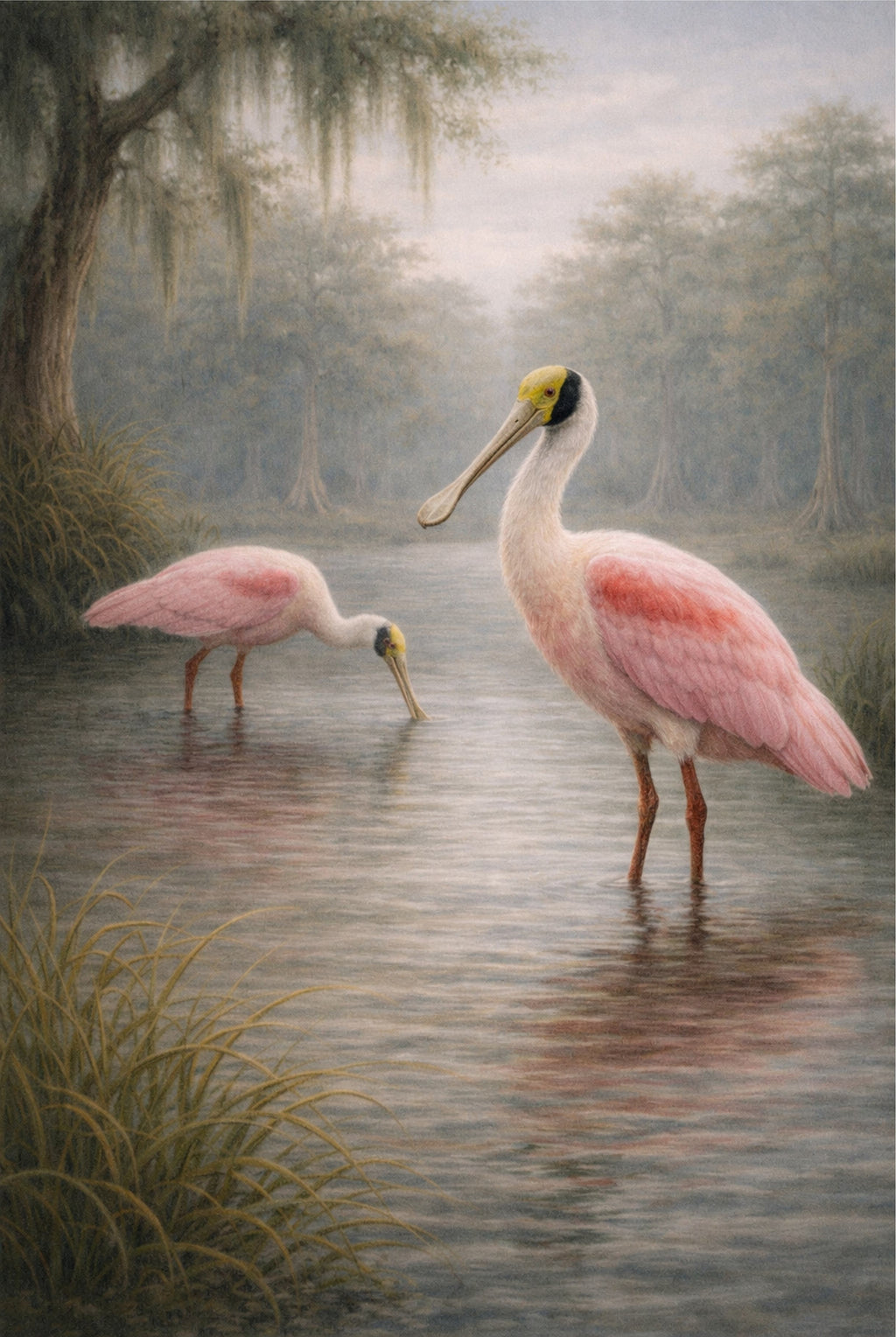 Roseate Spoonbills Print | Lowcountry Bird Wall Art