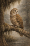 Barred Owl Wall Art | Lowcountry Swamp Wildlife Print | South Carolina Naturalist Artwork