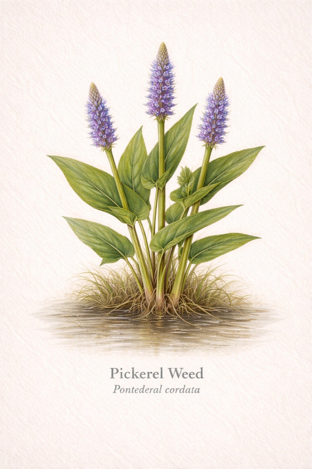 Pickerel Weed Botanical Print | Pontederia cordata Naturalist Wall Art