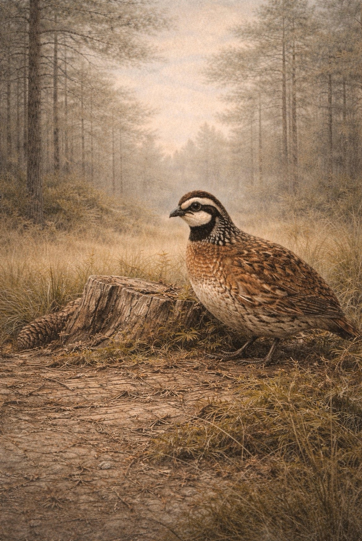 Northern Bobwhite Quail Print | Lowcountry Naturalist Wildlife Wall Art